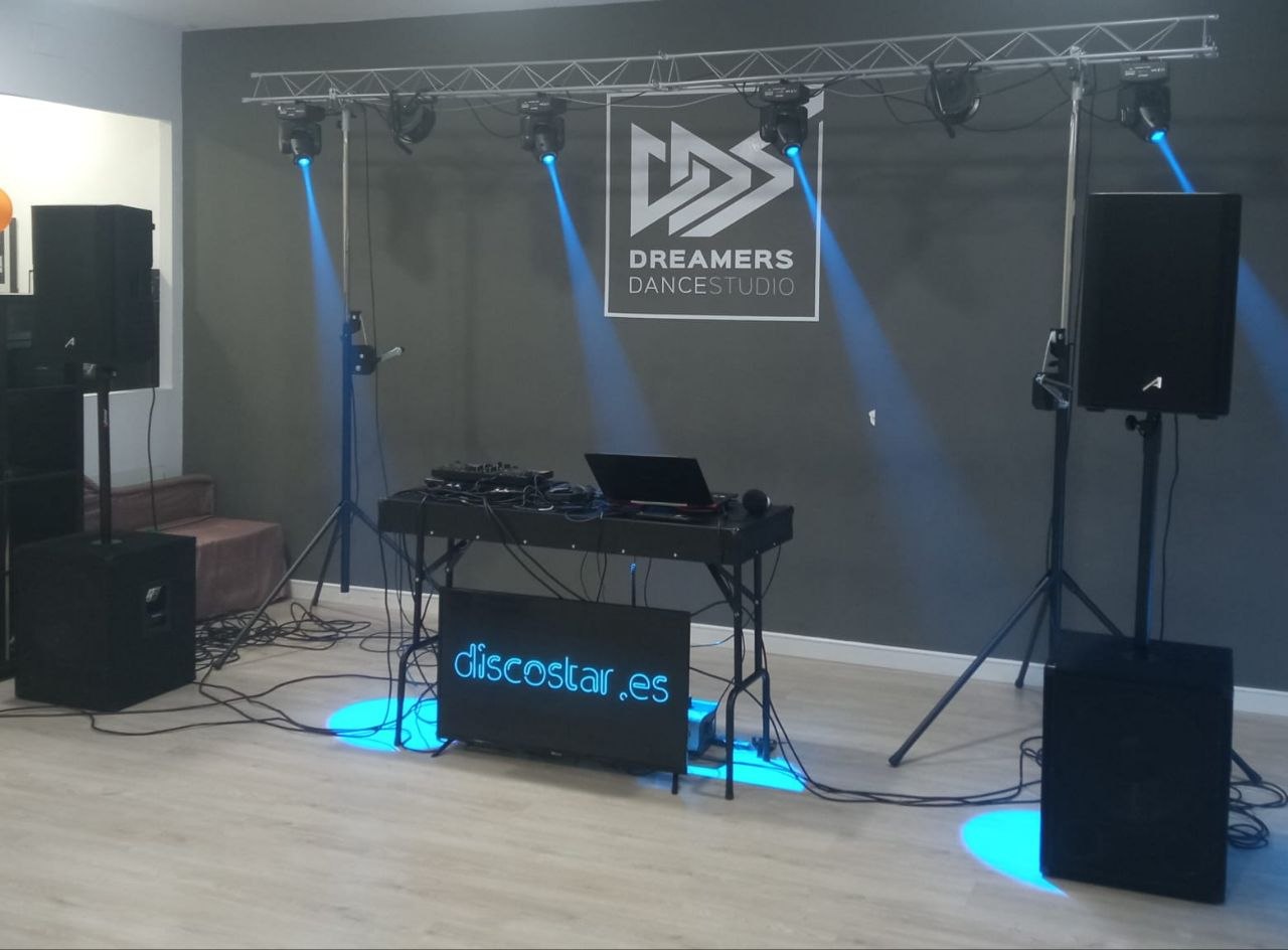 Montaje profesional de DiscoStar para eventos